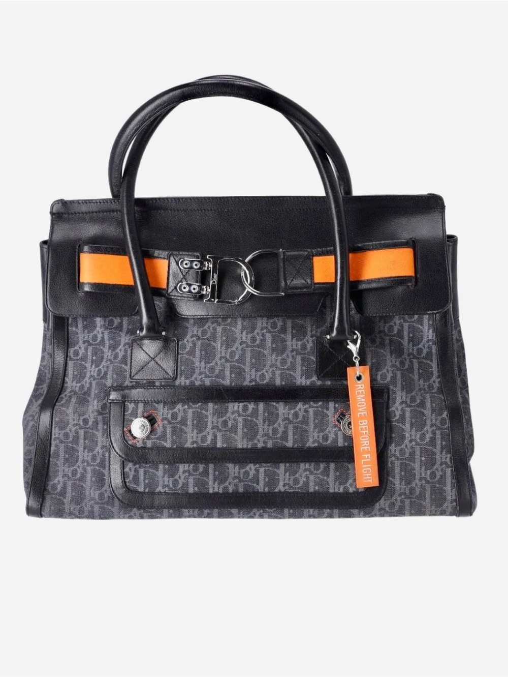Dior Black & Orange Monogram Briefcase Tote